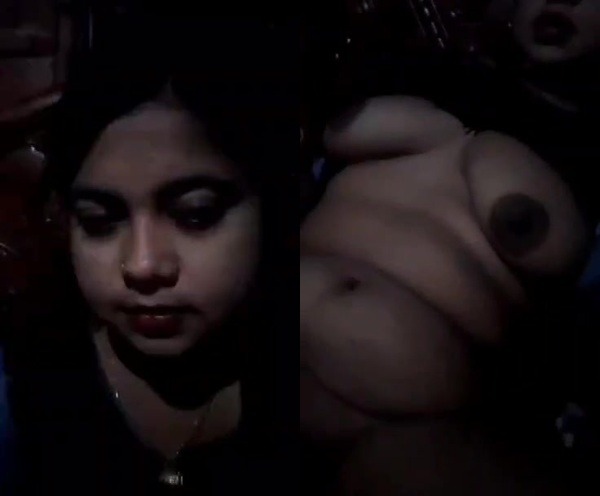 Village cute 18 babe desi hindi xxx show nice boobs